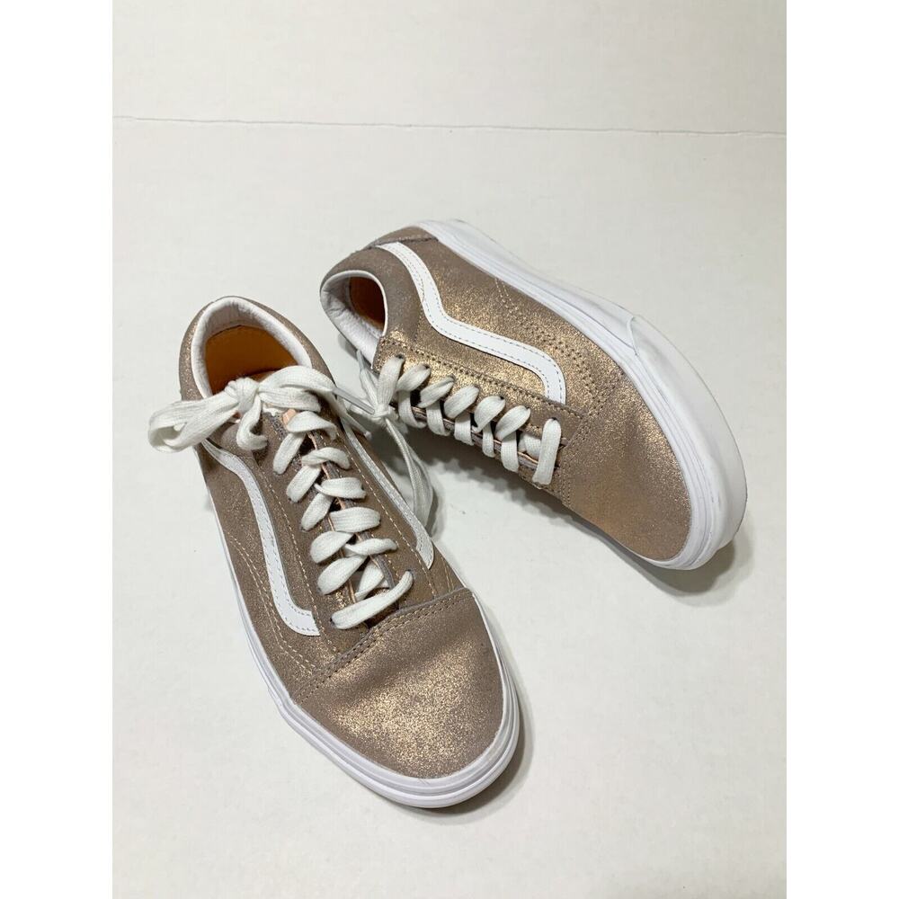 Vans Old Skool Skate Shoes Unisex Men 4.5 Women 6 Metallic Rose Gold Sneakers